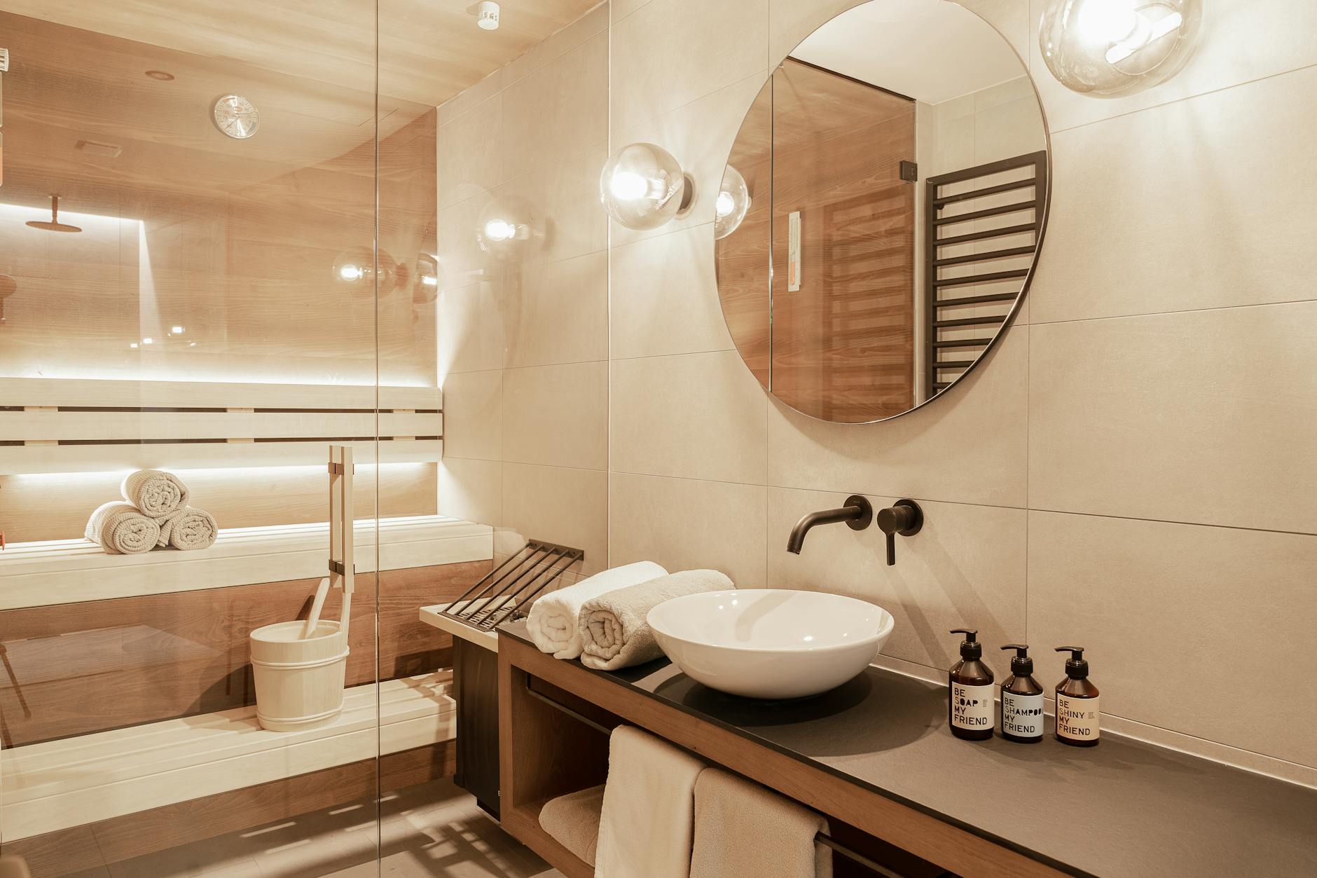 Badezimmer mit eigener Sauna