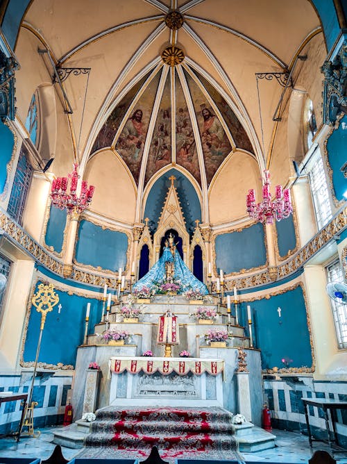 Ornamented Altar in Basilica of Our Lady of the Mount in Mumbai