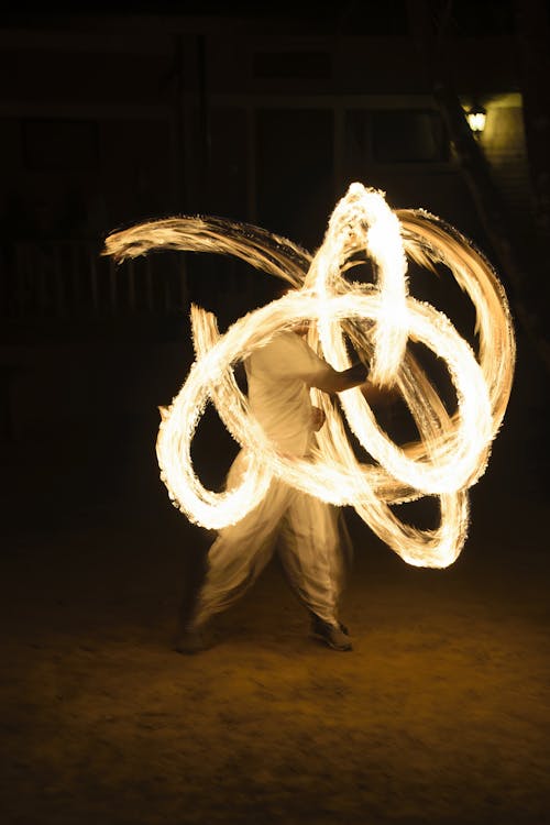 Free Person Fire Dancing Stock Photo