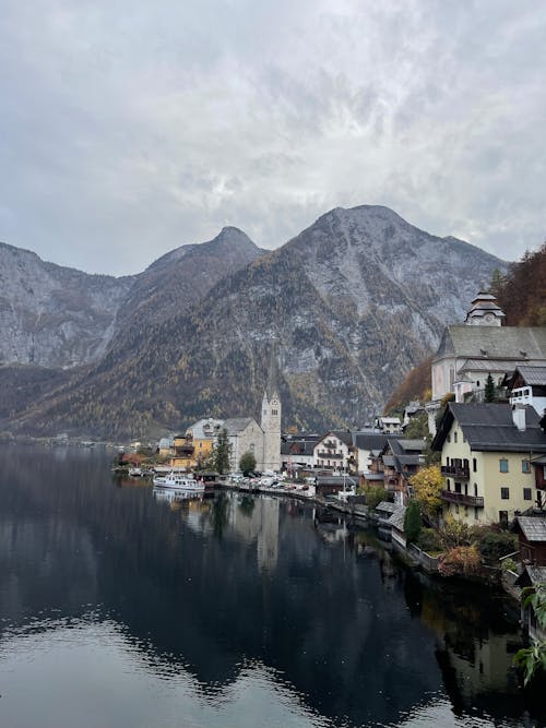 Clouds over Lake and Town