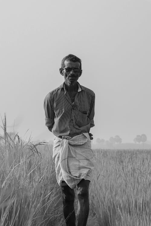 Portrait of Man on Field