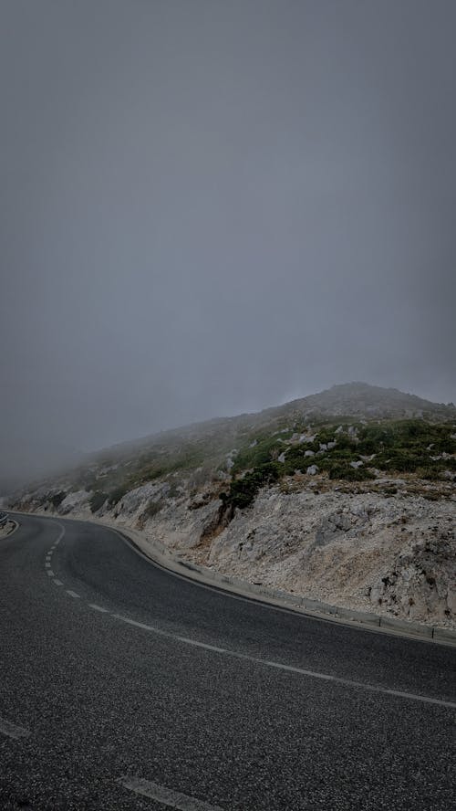 Asphalt Road Beside the Brown Mountain