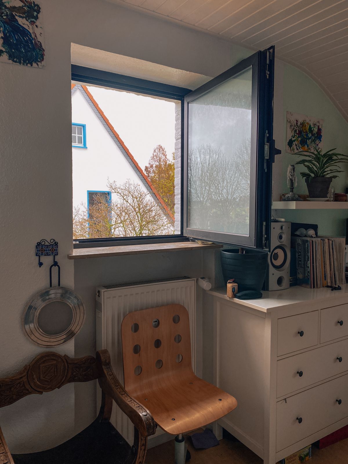 Bright room with an open window