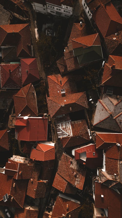 Imagine de stoc gratuită din acoperișuri, case, fotografie aeriană