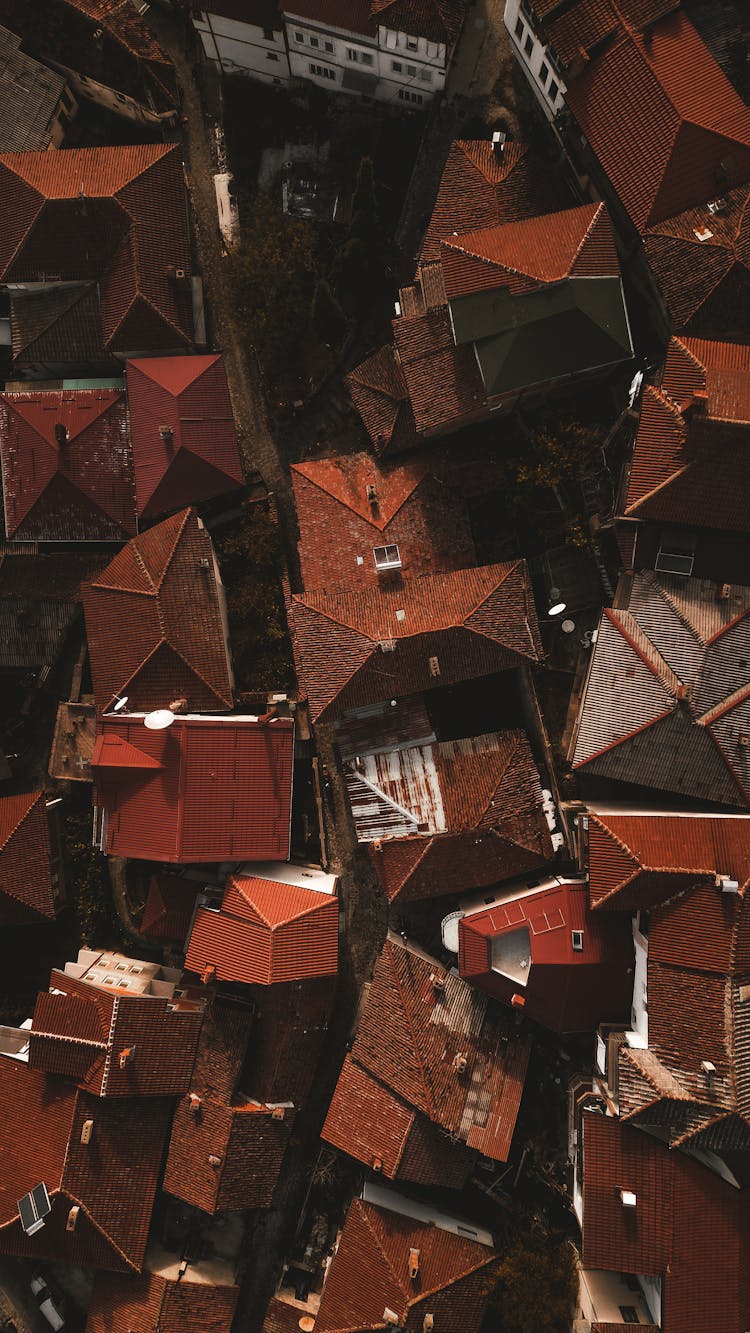 Rooftops Of Houses In Town