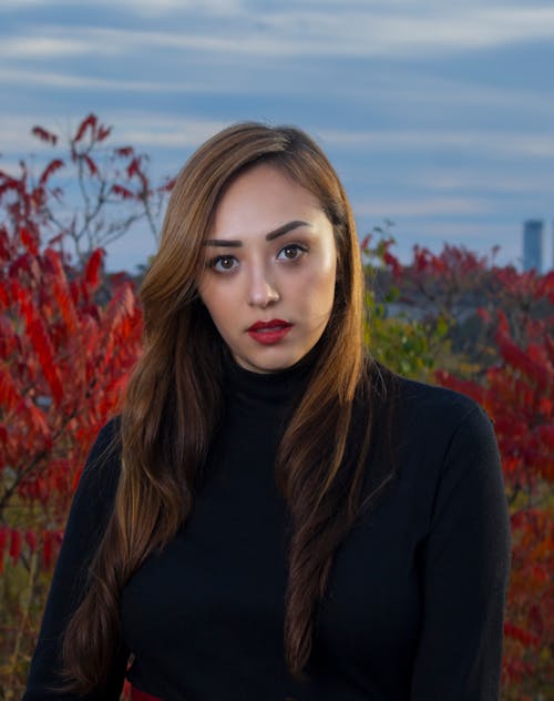 Portrait of a Young Woman with Red Lips 