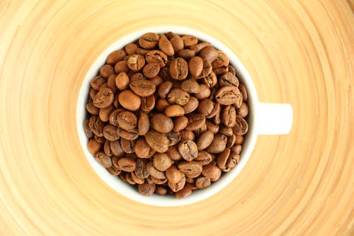 免費 俯視圖, 咖啡因, 咖啡豆 的 免費圖庫相片 圖庫相片