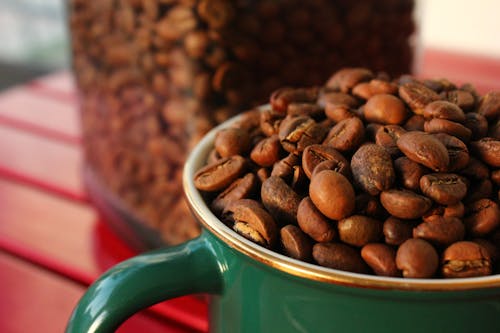 Kostnadsfria Kostnadsfri bild av kaffebönor, koffein, kopp Stock foto