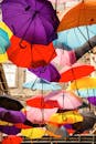 Assorted-color Hanging Umbrellas