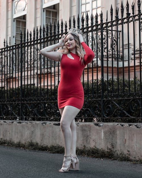 Photo of a Woman wearing Red Dress