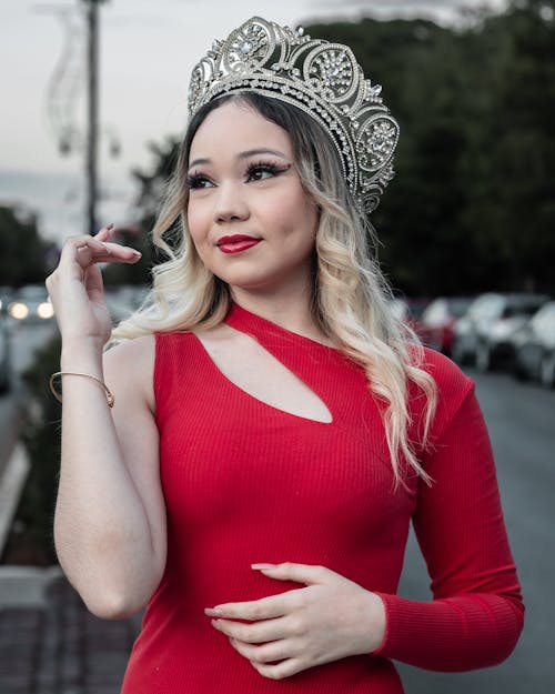 Beautiful Girl in Red Dress