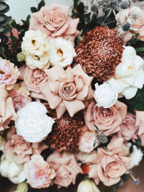 A Bouquet of Flowers in Close-up Photography