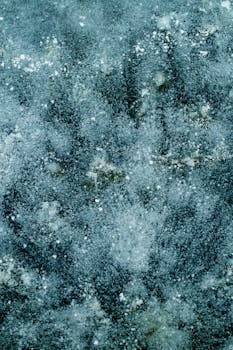 Detailed frosty surface texture showcasing winter's abstract beauty.