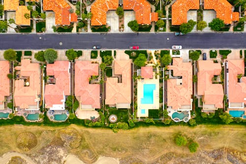 Foto profissional grátis de casas, estância, fotografia aérea