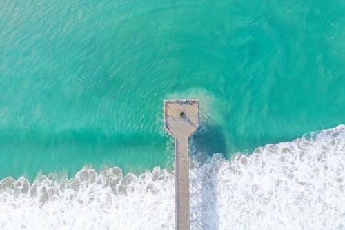 Fotobanka s bezplatnými fotkami na tému letecké snímkovanie, mólo, more