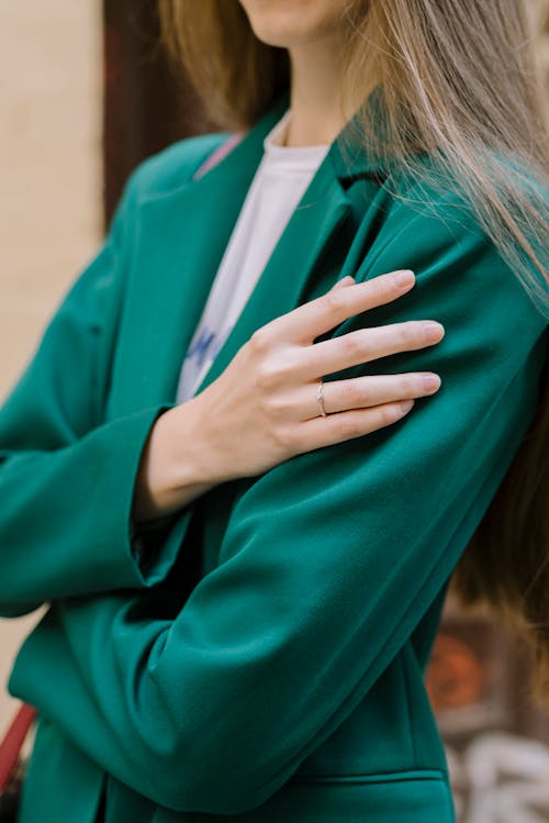 Woman in Green Jacket