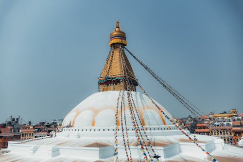 Boudhanath Temple Under Blue Sky