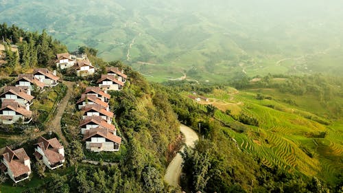 Aerial View of Village