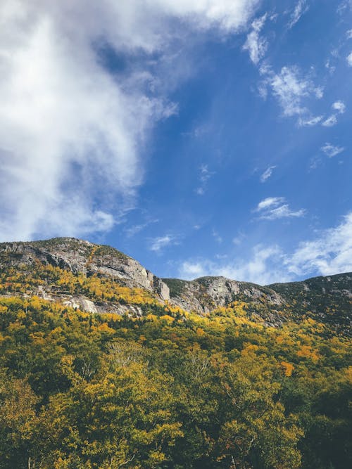 Low Angle Shot of a Rocky Mountain