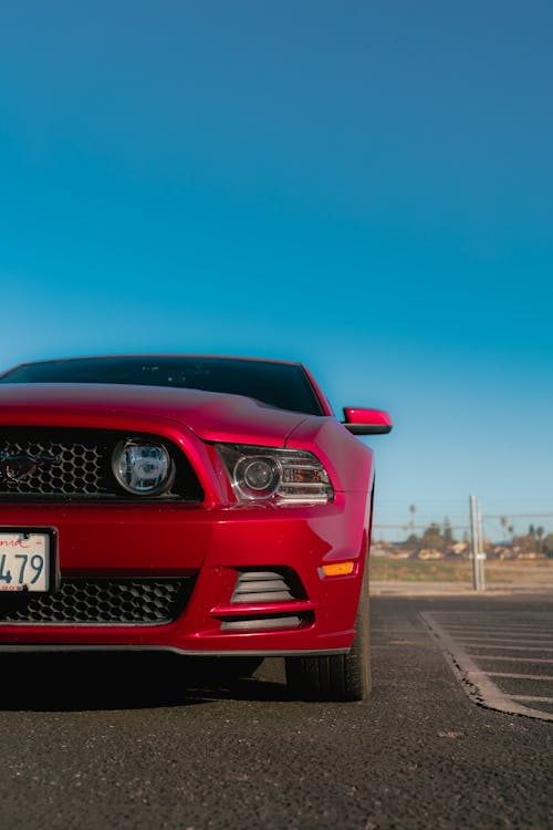 Front View of a Red Vehicle 