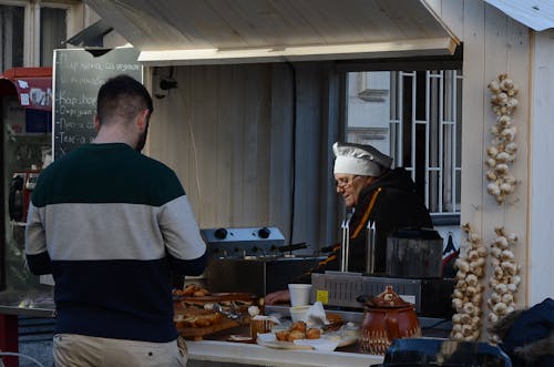 Street Vendor Selling Food