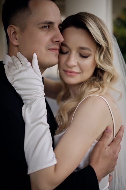 Wedding Couple Hugging Each Other