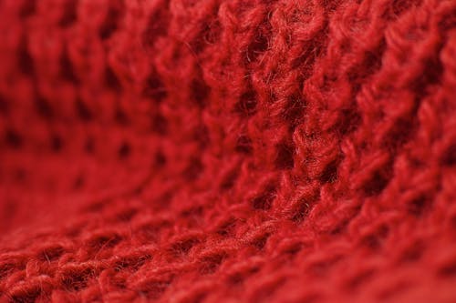 红色针织纺织品
