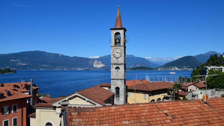 The Bell Clock Tower In Chisea Ponte Di Laveno