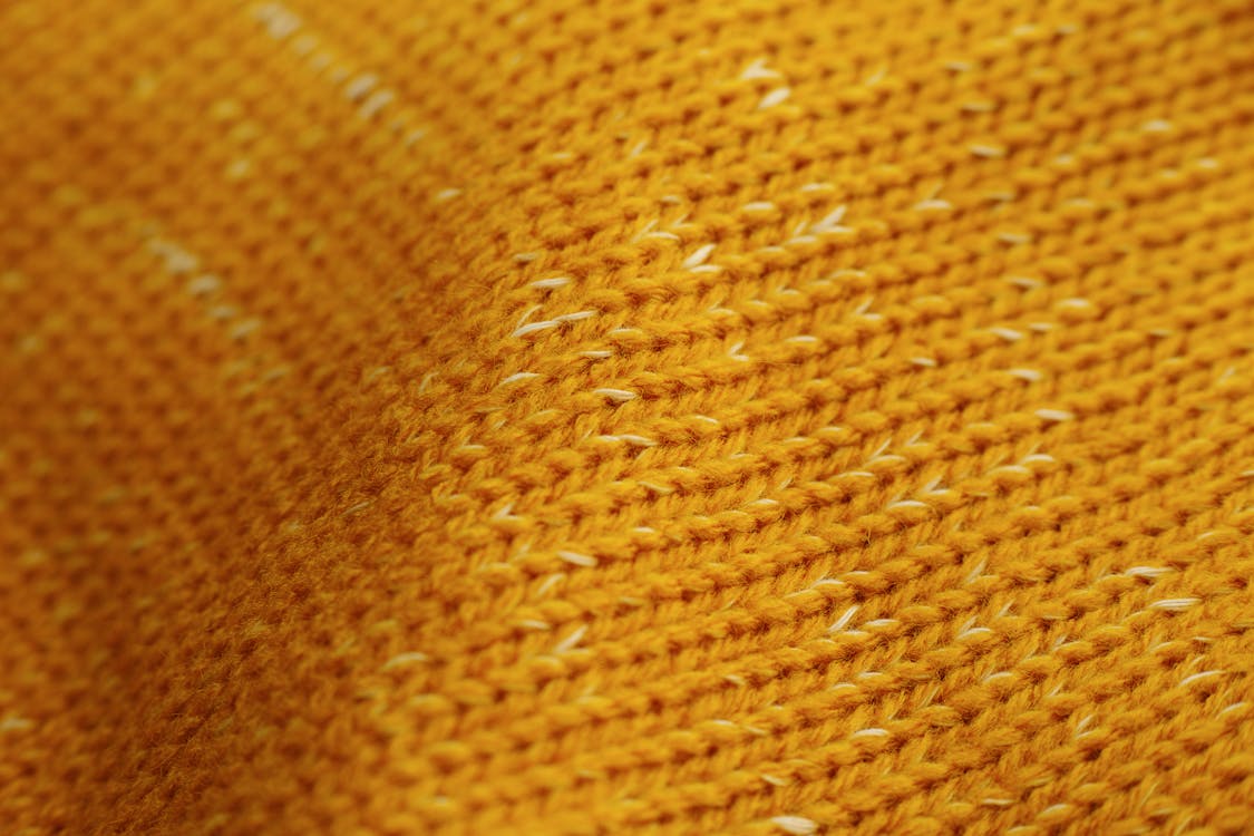 Tissu Jaune Tricoté