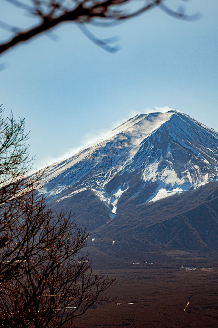 Snow Covering The Mountain Peak