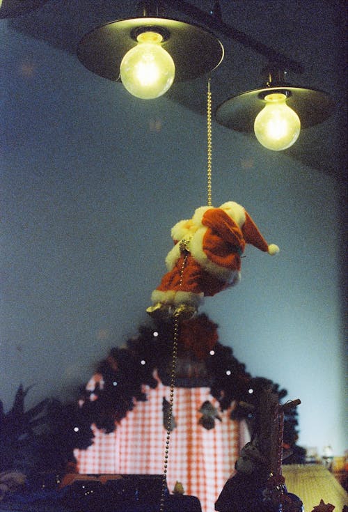 Santa Claus Decoration Hanging In String Beads 