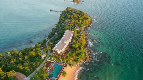 Aerial View Photography of Island Surrounded by Body of Water