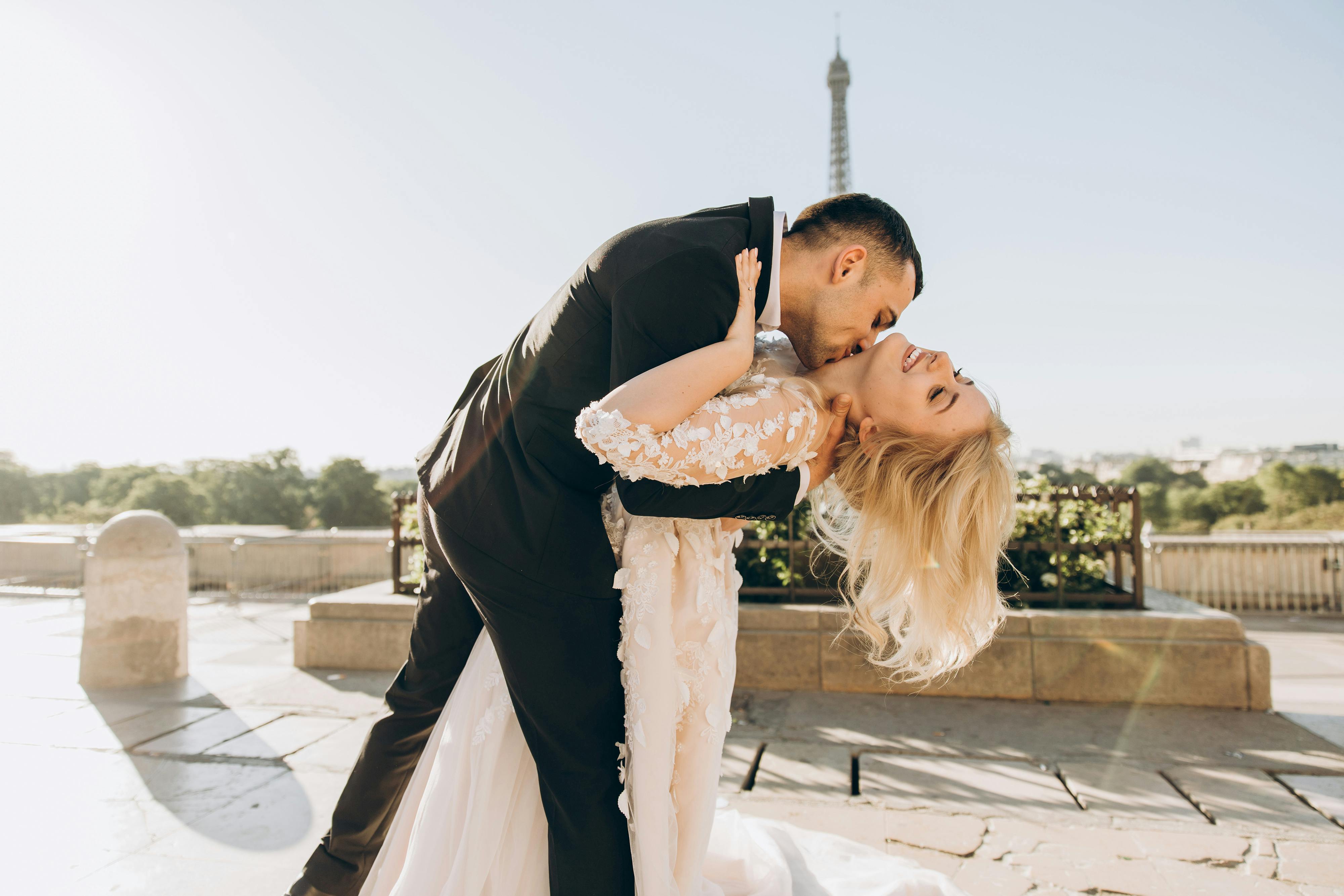 Groom Kissing Bride Neck Free Stock Photo   Pexels Photo 1488312 