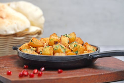 Fried Potatoes in a Frying Pan