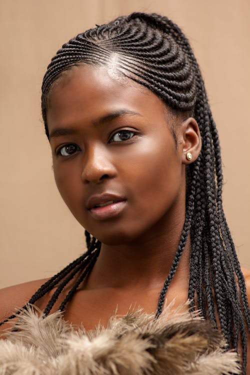 Beautiful Young Woman with Braided Hair 