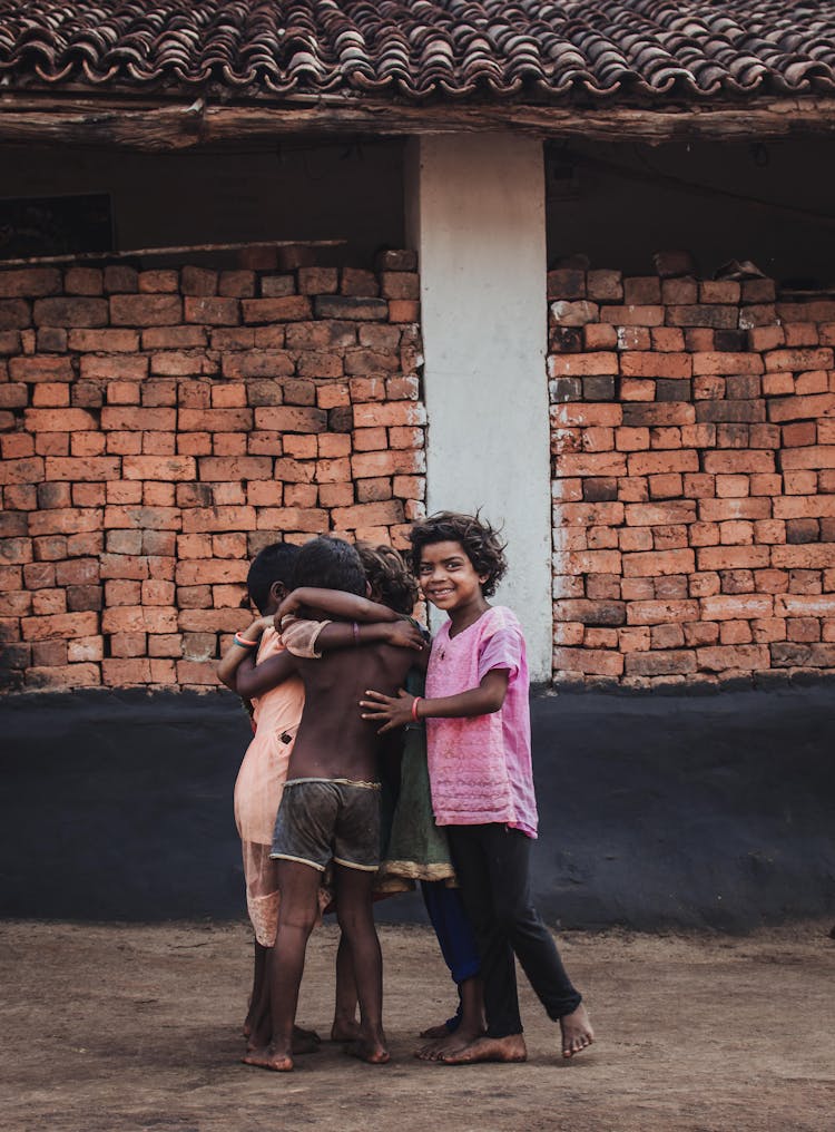 Group Of Children Hugging