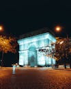 Illuminated Arc de Triomphe in Paris