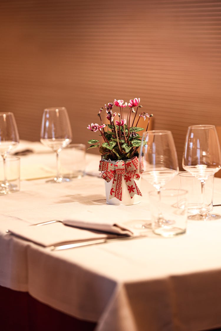 A Simple Table Setting In A Restaurant