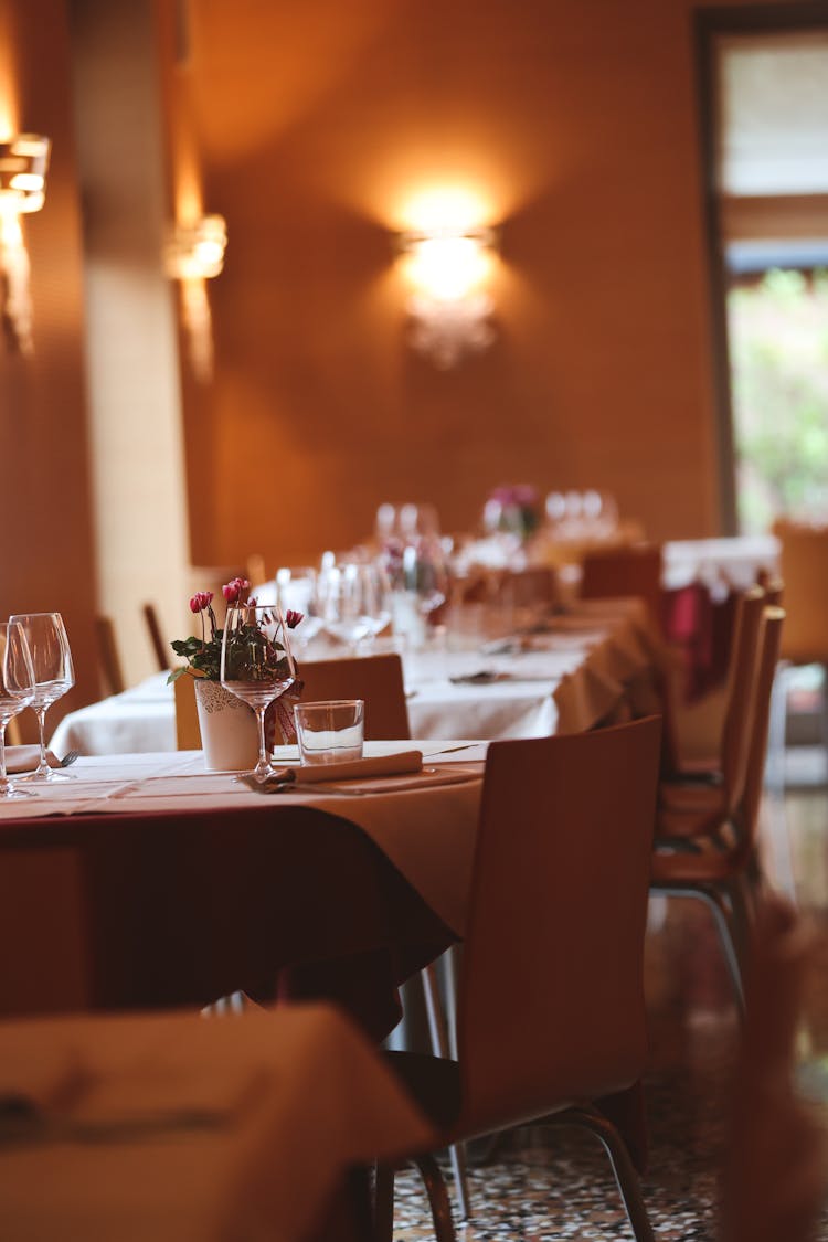 A Simple Table Setting In A Restaurant