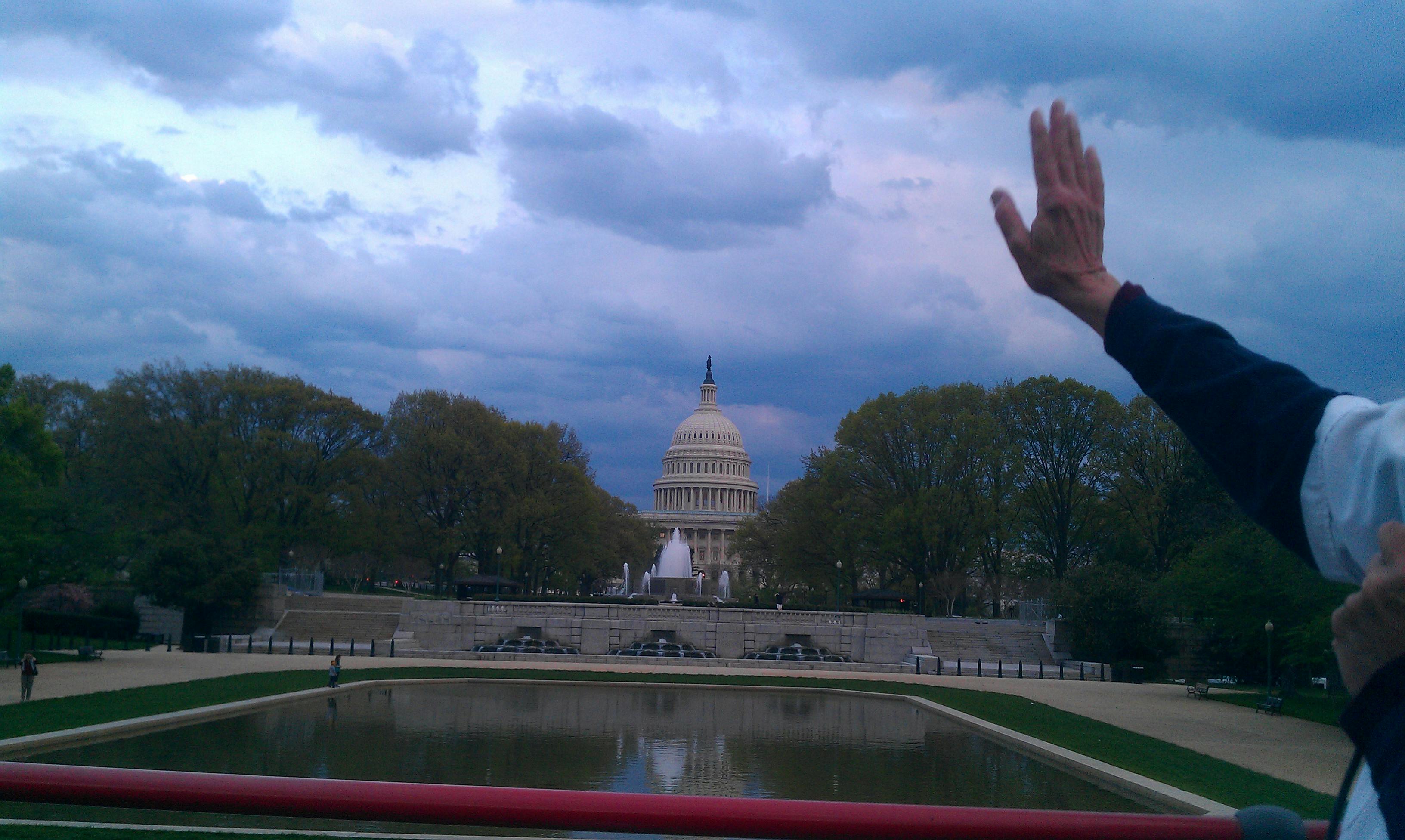 Free stock photo of capitol building, clouds, hand