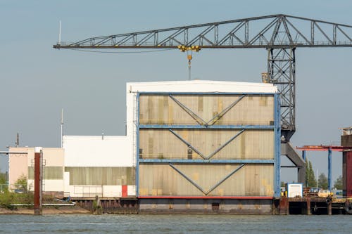 Clear Sky over Harbor Infrastructure