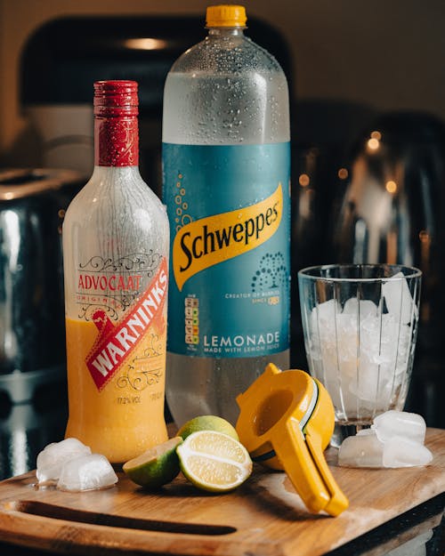 Cocktail Ingredients on a Wooden Board