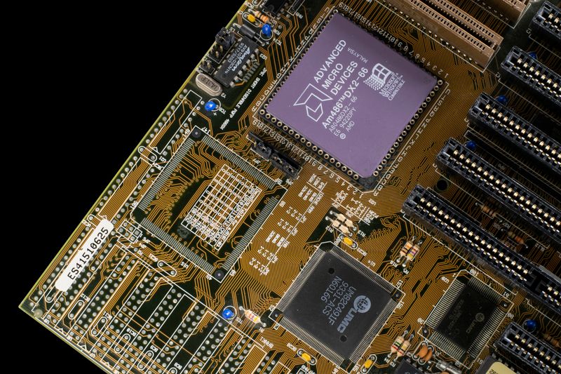 マイクロチッププロセッサのクローズアップ