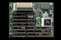 Motherboard on a Black Surface