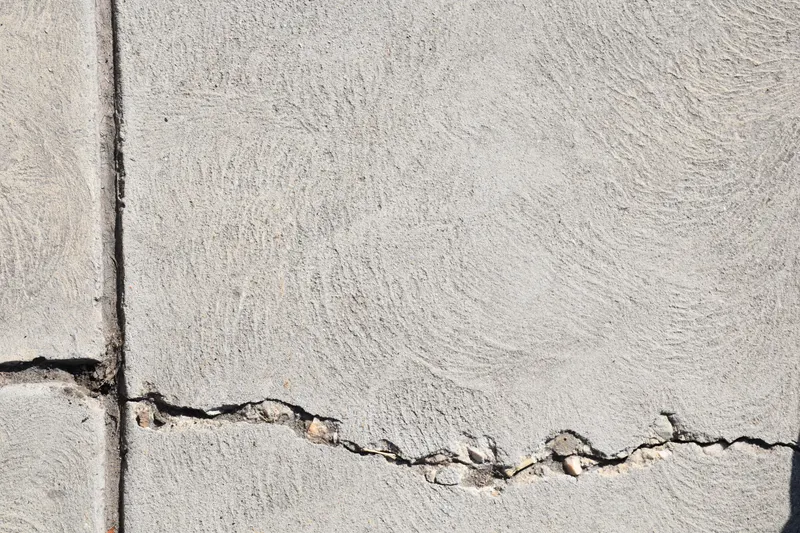 Cracked concrete foundation requiring professional repair
