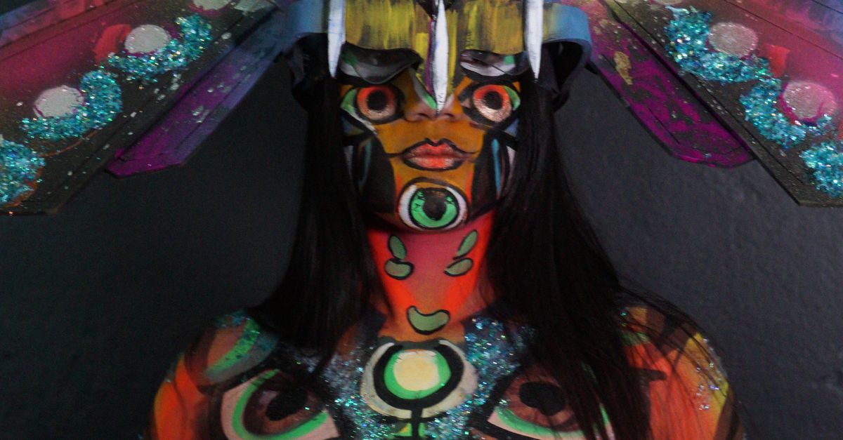 Colorful Body Woman with Abstract Colorful Body Paint · Free Stock Photo
