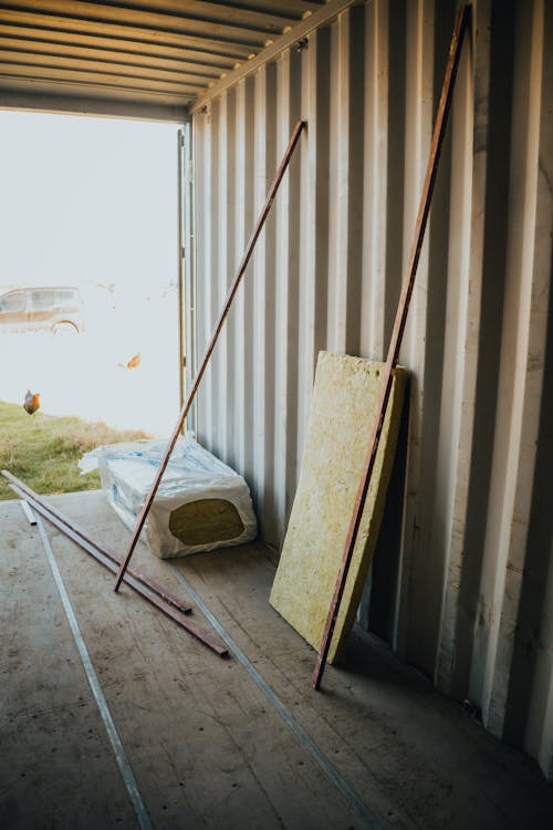 Free stock photo of cargo container, insulating, stone wool