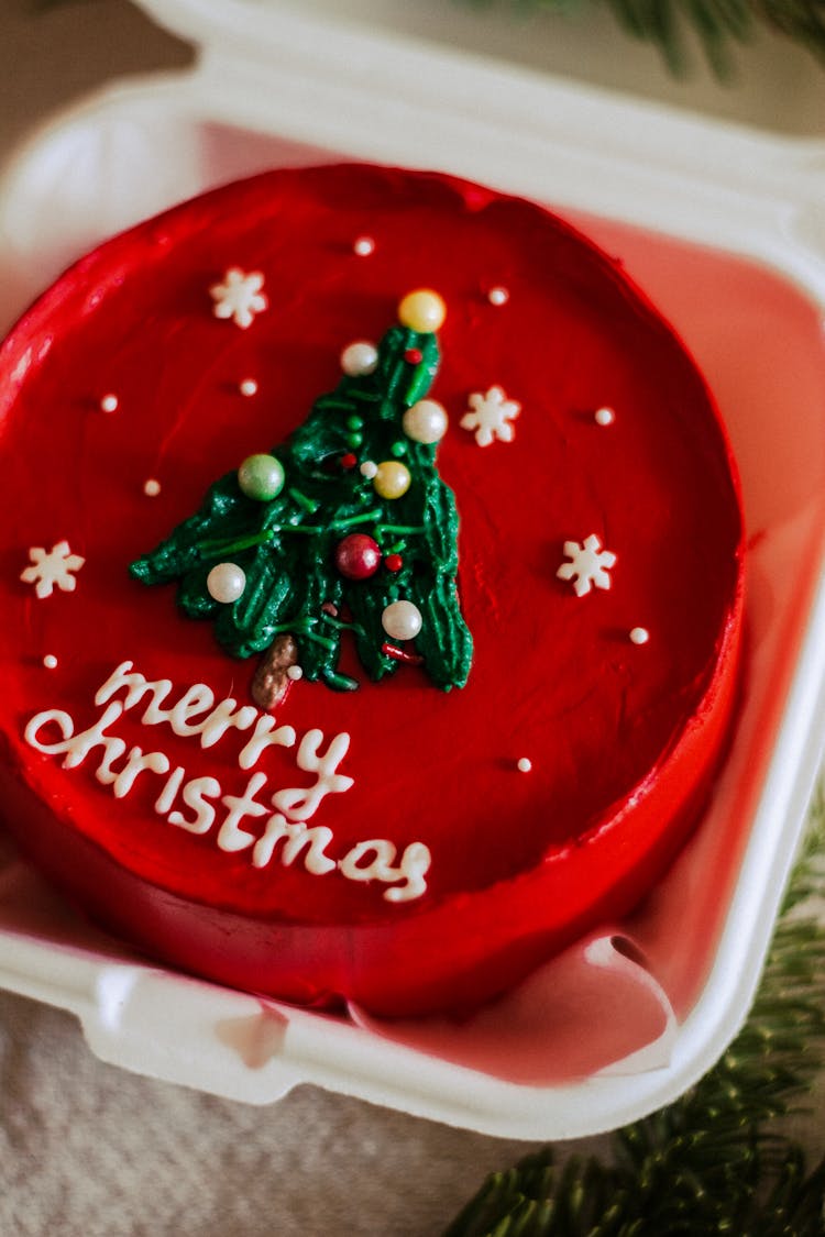 Close Up Photo Of A Red Cake