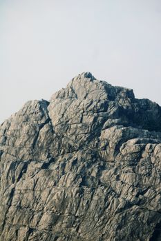 Vertical shot of a rugged rock formation in Bhedaghat, revealing the natural geological beauty.