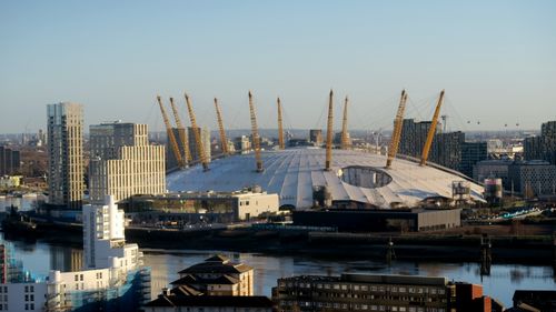 Free O2 center and Thames Stock Photo
